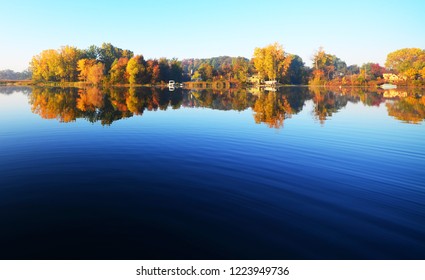 Fall Reflections In Cass Lake, Michigan