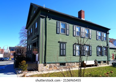 FALL RIVER, MA –5 MAR 2022- View Of The Lizzie Border Murder House, Now A Bed And Breakfast Located In Fall River, Massachusetts.