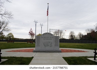 Fall River, MA
United States May 2, 2022: Korean War Veterans Memorial At Veterans Memorial Bicentennial Park.