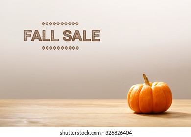Fall Sale Message With A Orange Small Pumpkin