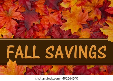 Fall Savings Message, Some Fall Leaves With Text Fall Savings