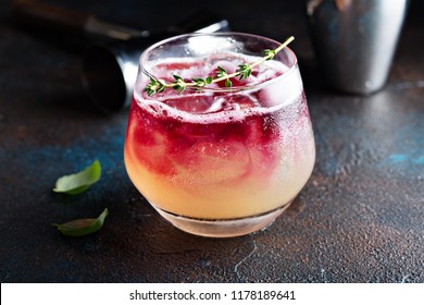 Fall Seasonal Refreshing Cocktail With Pomegranate Syrup