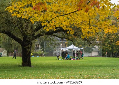 Fall Soccer Boot Camp Practice At Trout Lake Park In Vancouver, BC. Canada On October 22nd At 10AM. 