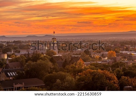 Fall sunset in downtown Santa Fe, New Mexico