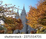 Fall at Temple Square Salt Lake city