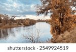 Fall view of American River, Hagan Park, Rancho Cordova, California, USA. 2024