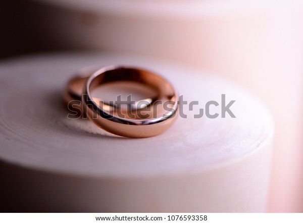 Fall Wedding Rings Leaves Stock Photo Edit Now 1076593358