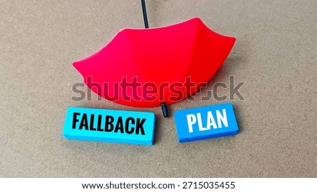 Fallback Plan Concept with Umbrella for Business Risk Management, Backup Strategy, and Preparedness Protection. 