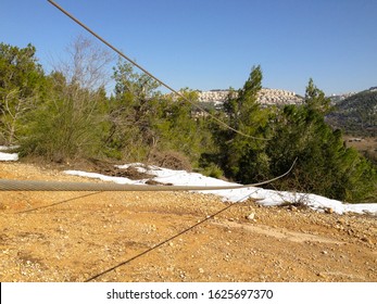 Fallen High Voltage Power Line Outside Jerusalem