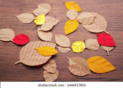 Fallen Leaves Made Of Paper 