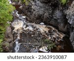 A fallen tree lays in a section of the Cascade River, Cascade River State Park, Cook County, Minnesota