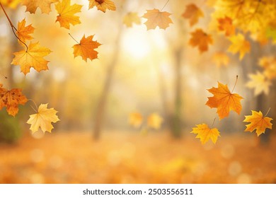 Falling Autumn Maple Leaves Natural Colorful Background - Powered by Shutterstock