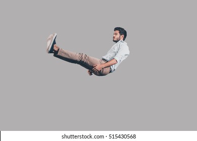 Falling Down Midair Shot Handsome Young Stock Photo 515430568 ...