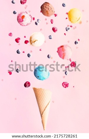 Similar – Ice cream cone with heart and moon shaped marshmallows on top