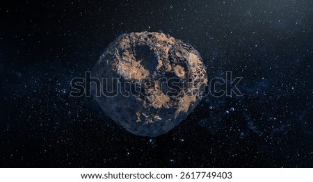 Falling meteorite, asteroid, comet in the starry sky. Elements of this image furnished by NASA. 
