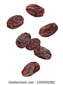 Falling raisin isolated on white background, clipping path, full depth of field - Shutterstock ID 1505050382