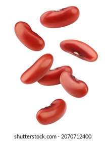Falling red kidney bean, isolated on white background, clipping path, full depth of field - Shutterstock ID 2070712400