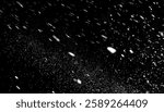 Falling Snow Effect Overlay – Isolated Snow Particles on Black Background with Winter Texture for Atmospheric and Festive Designs	