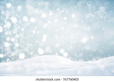 Falling snow winter background