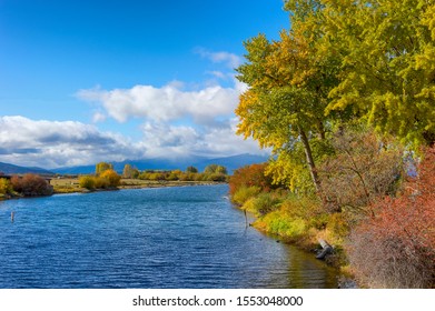 Falls Colors Along The Williamson River In Rural Klamath County, Oregon