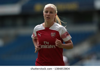 FALMER, BRIGHTON, EAST SUSSEX / UNITED KINGDOM - APRIL 28 2019: Arsenal Player Beth Mead In Action During The Match Between Arsenal And Brighton And Hove Albion In The FA Women's Super League (FAWSL).