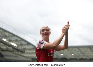 FALMER, BRIGHTON, EAST SUSSEX / UNITED KINGDOM - APRIL 28 2019: Louise Quinn Applauds Fans After The Match Between Arsenal And Brighton And Hove Albion In The FA Women's Super League (FAWSL).