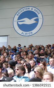 FALMER, BRIGHTON, EAST SUSSEX / UNITED KINGDOM - APRIL 28 2019: General Crowd View During The Match Between Arsenal And Brighton And Hove Albion In The FAWSL At American Express Community Stadium.