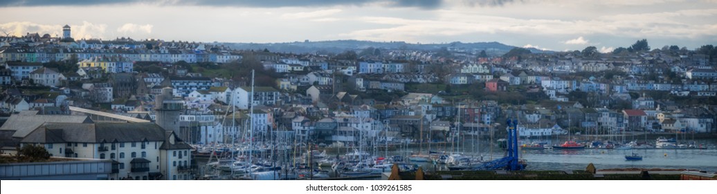 Falmouth Panorama Cornwall England Uk 