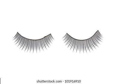 False Eyelashes Isolated On White Background