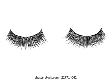 False Eyelashes Isolated On White