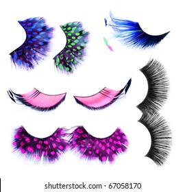 False Eyelashes set over white.Makeup Concept. - Powered by Shutterstock