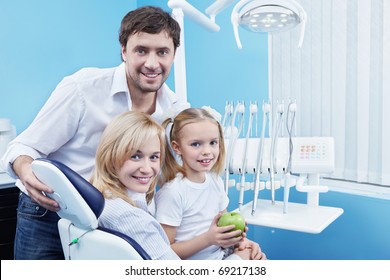 Families with a child in the dental office - Powered by Shutterstock