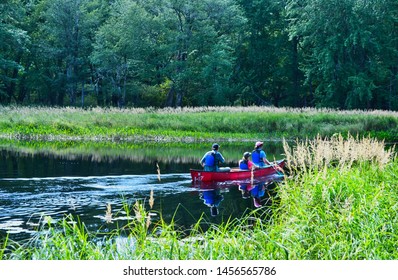 Family Canoeing In Kejimkujik National Park Digby Nova Scotia Canada