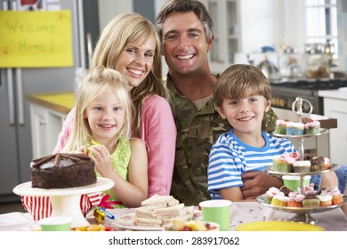 Family Celebrating Father's Homecoming