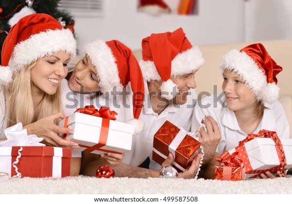 Family Celebrating New Year Stock Photo (Edit Now) 499587508