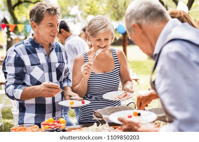 Family celebration or a garden party outside in the backyard. - Powered by Shutterstock