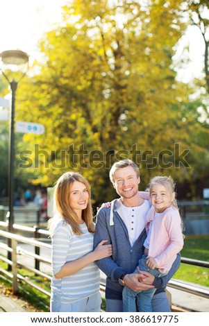 Family with child in zoo