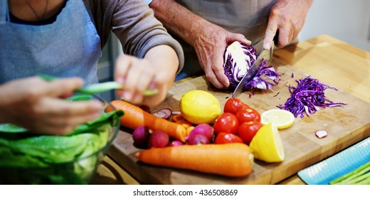 Family Cooking Kitchen Food Togetherness Concept