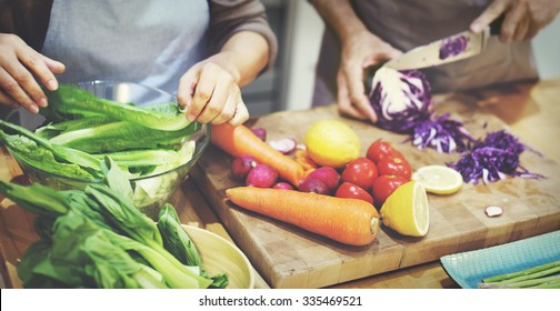 Family Cooking Kitchen Preparation Dinner Concept