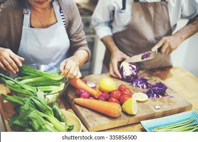 Family Cooking Kitchen Preparation Dinner Concept