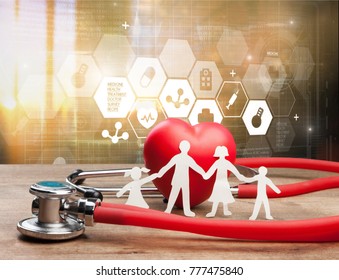 Family Cut-out  Medical Insurance Concept