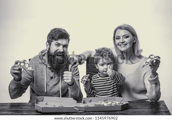 Family Dinner Together Unhealthy Tasty Food Stock Photo Edit Now