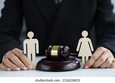 Family Divorce And Division Of Property And Payment Of Alimony. Judgment In Divorce Concept