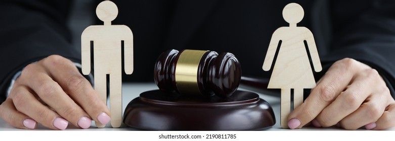 Family Divorce And Division Of Property And Payment Of Alimony. Judgment In Divorce Concept