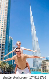 Family In Dubai In Popular Sights Having Fun Together