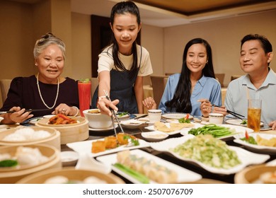 Family Eating Rolls In The Restaurant - Powered by Shutterstock