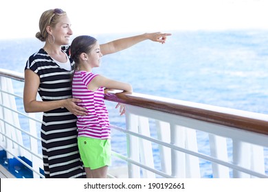 Family Enjoying A Cruise Vacation Together