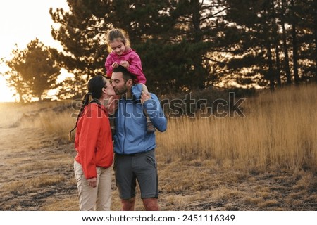 Similar – Family totem play outfoor happy in spring