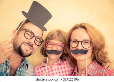 Family With Fake Mustache