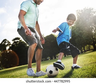 Family Father Son Togetherness Football Soccer Stock Photo 447782995 ...